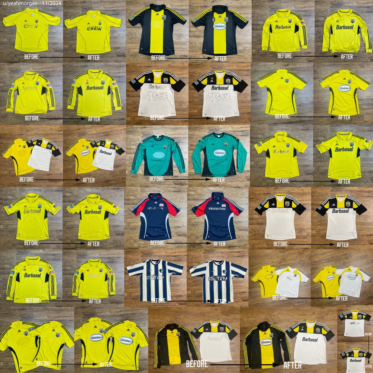Some of the vintage #Crew96 and MLS jerseys I’ve fixed for people over the past month or so. When in doubt, do cool shit.