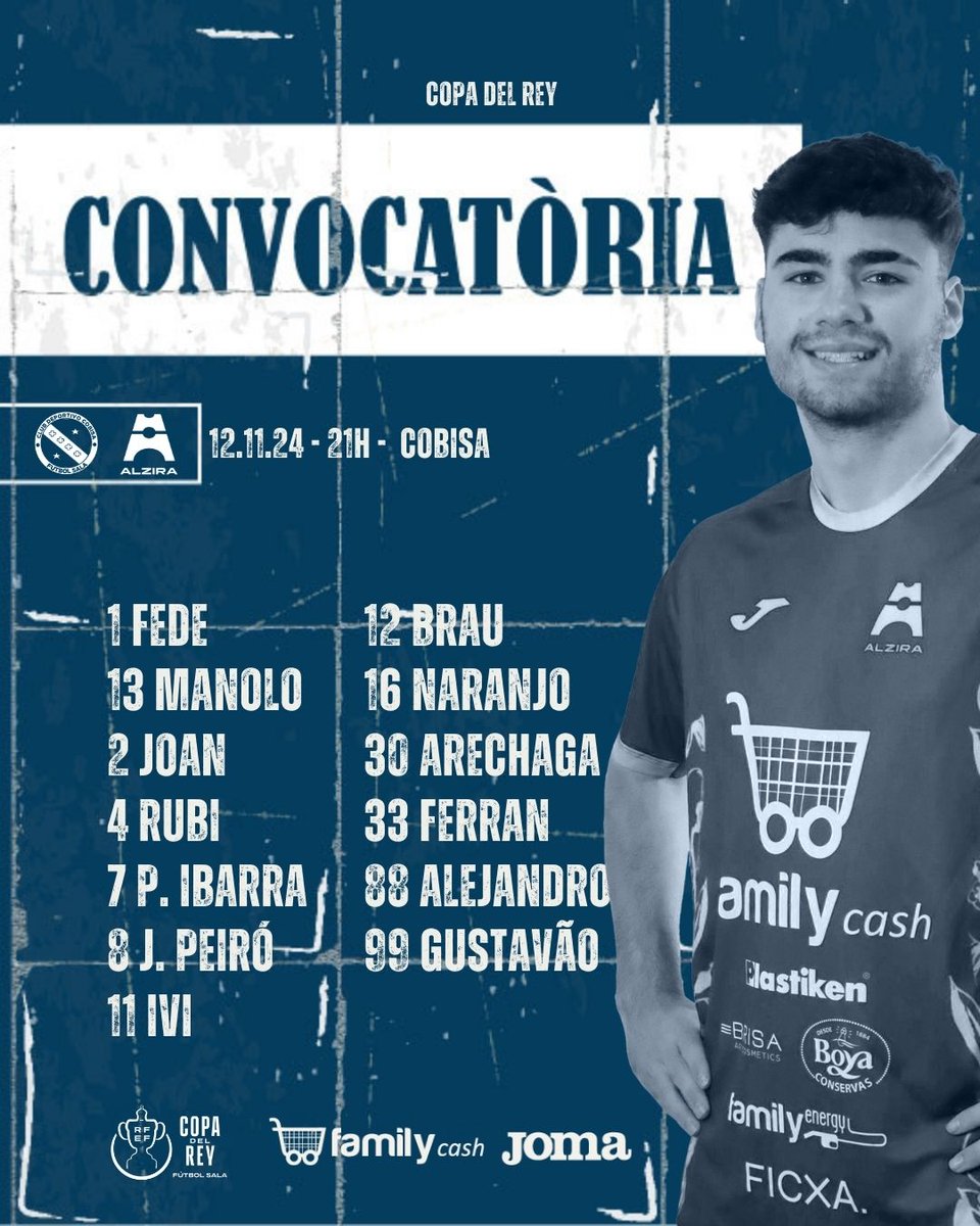 AlziraFS's tweet photo. Convocatòria 🆚 @CDECobisaFS

🏆 Copa del Rei · 3a elim.
🏟️ Cobisa (Toledo)

#Jonobaixe 🔥 https://t.co/nJ8ft8HIFf