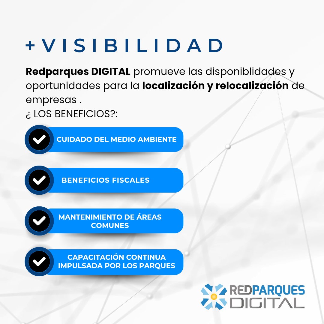 🔍 PARQUES DIGITAL, la plataforma que innovará la industria tiene 3 objetivos:
Dar VISIBILIDAD + generar SINERGIAS + desarrollar NEGOCIOS.
🔺Visibilidad entre PARQUES INDUSTRIALES y sus EMPRESAS🔺

 #RedParquesDigital #IndustriaArgentina #OportunidadesDeNegocios #MedioAmbiente
