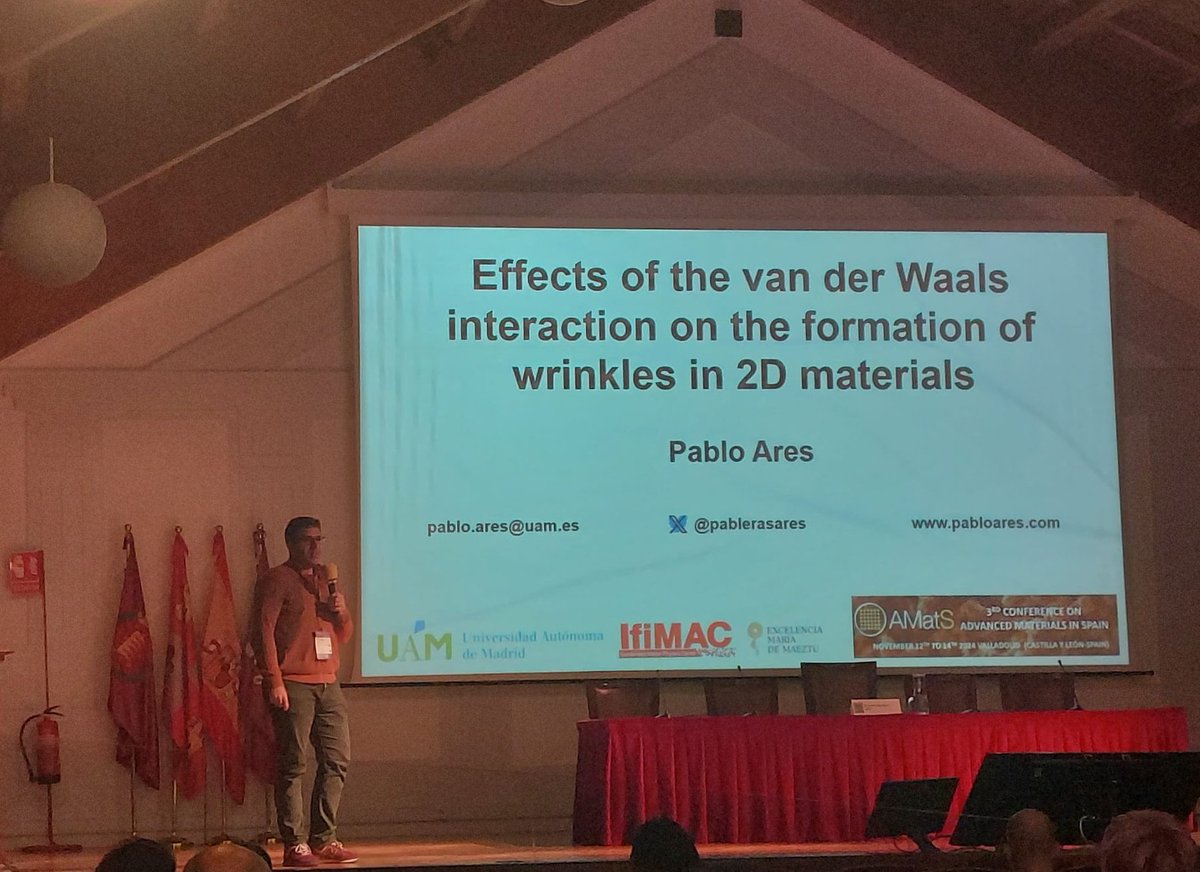 Pablo Ares (@pablerasares) on Twitter photo Really thankful to the organizing committee of the 3rd Conference on Advanced Materials in Spain (#AMatS2024) for the invitation to give a talk on #2Dmaterials  amats2024.es/110994/detail/… Really thankful to the organizing committee of the 3rd Conference on Advanced Materials in Spain (#AMatS2024) for the invitation to give a talk on #2Dmaterials  amats2024.es/110994/detail/…
