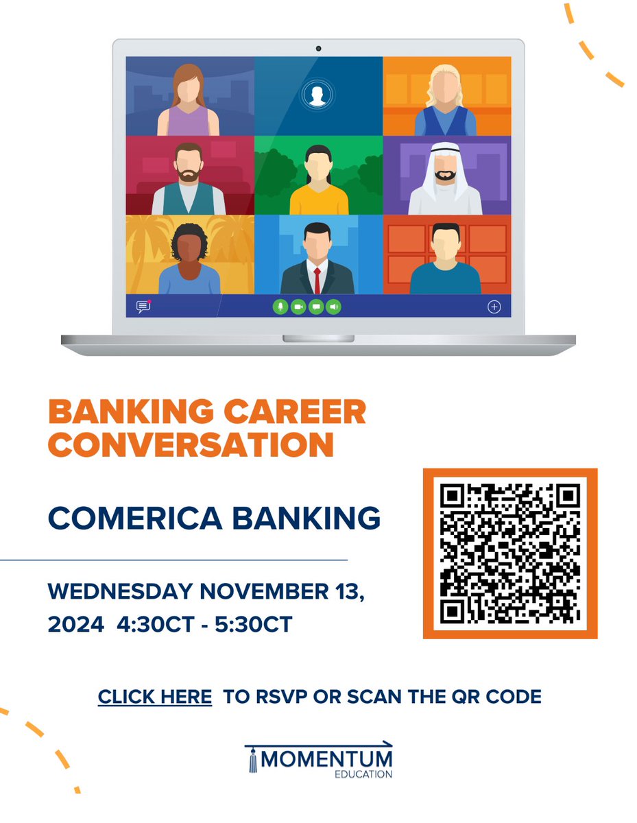 CAREER CONVERSATION, BANKING!!! 💵🏦🏧💰💲💳 RSVP to <a href="/momentumedutx/">Momentum Education</a> at link in bio or QR code.