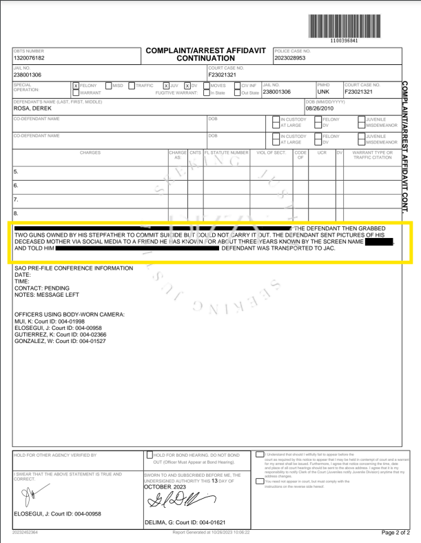 HeyDizzzy's tweet photo. #OnTheDocket for aa Status Hearing is #DerekRosa, the now 14yo who st*bbed his mom #IrinaGarcia more than 40X while she was lying beside her newborn. Rosa searched the internet for the best place to stab a person and the best knife for cutting bones before he k!lled Irina. https://t.co/1EIqQqrvCE