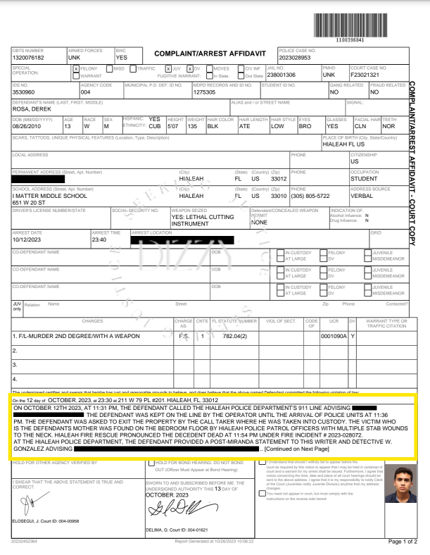 HeyDizzzy's tweet photo. #OnTheDocket for aa Status Hearing is #DerekRosa, the now 14yo who st*bbed his mom #IrinaGarcia more than 40X while she was lying beside her newborn. Rosa searched the internet for the best place to stab a person and the best knife for cutting bones before he k!lled Irina. https://t.co/1EIqQqrvCE