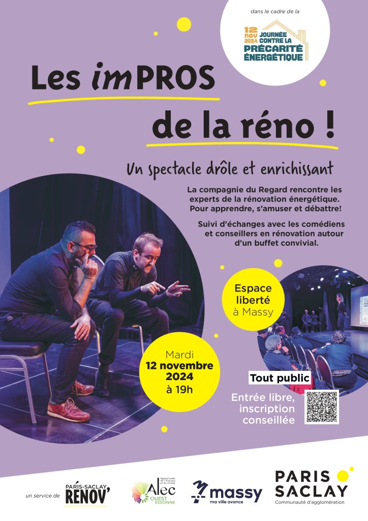 ALEC_OE's tweet photo. À l’occasion de la #JournéeContreLaPrécaritéÉnergétique @JCPE_fr  retrouvez-nous à 19h à l’Espace Liberté de Massy pour un spectacle d’impro sur la rénovation énergétique !
👉 12 millions de Français sont concernés
👉 En 4 ans, le nombre de personnes ayant froid a doublé https://t.co/ErHMcJhie8