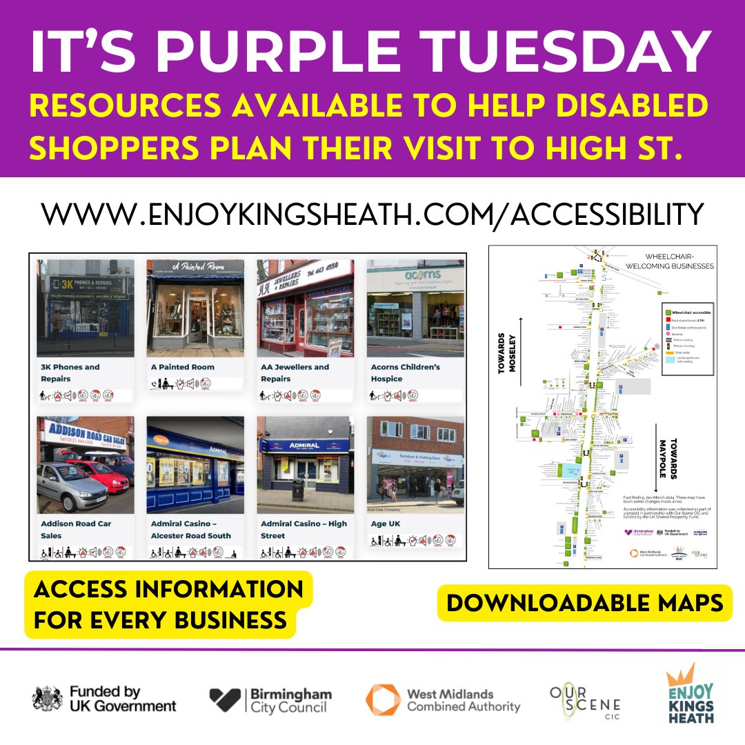 OurSceneCIC (@ourscenecic) on Twitter photo As part of our #UKSPF funded project with <a href="/enjoykingsheath/">enjoykingsheath</a> we have created resources for disabled shoppers to help them plan their visit to Kings Heath High Street. This survey was produced by local residents with access needs from their perspective: enjoykingsheath.com/accessibility/ As part of our #UKSPF funded project with <a href="/enjoykingsheath/">enjoykingsheath</a> we have created resources for disabled shoppers to help them plan their visit to Kings Heath High Street. This survey was produced by local residents with access needs from their perspective: enjoykingsheath.com/accessibility/
