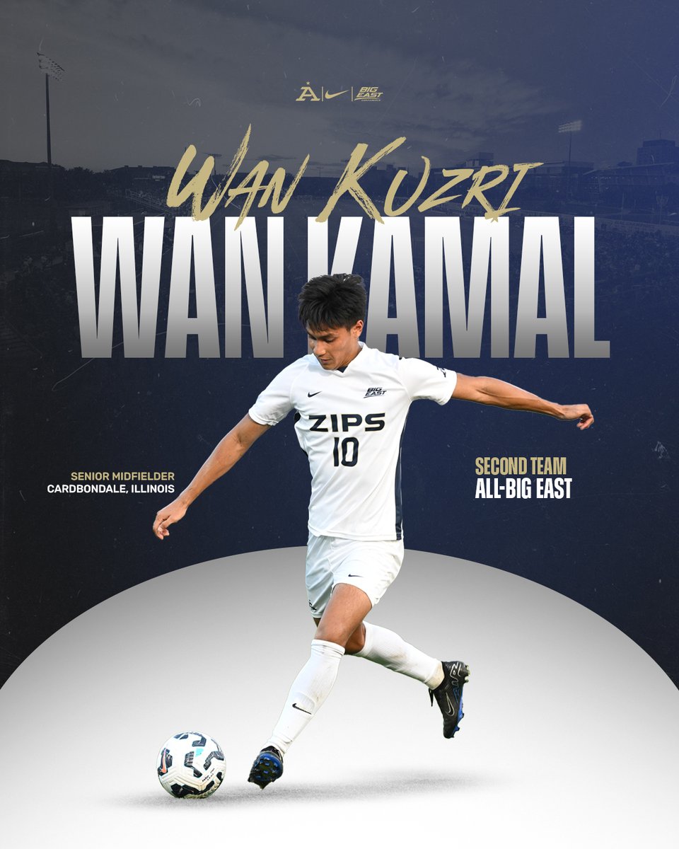 👏 Congrats to <a href="/ZipsMSoc/">Akron Zips M Soccer</a> Malik Henry and Wan Kuzri Wan Kamal on collecting Second-Team All <a href="/BIGEAST/">BIG EAST Conference</a> Men's Soccer Accolades

#GoZips | <a href="/ZipsMSoc/">Akron Zips M Soccer</a> 🦘