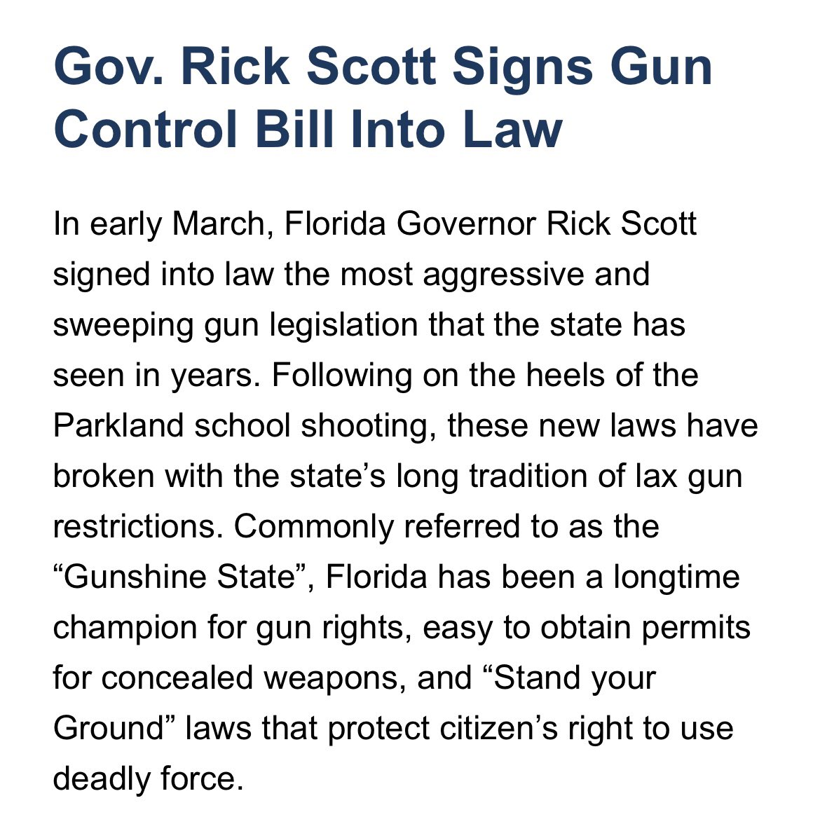 Hilaryb_'s tweet photo. @DefiyantlyFree Why are Republicans demanding support for Red Flag Law Rick Scott, the guy who “signed into law the most aggressive and sweeping gun legislation that [Florida] has seen in years”…? 

“You can call it an infringement on rights if you want. I don’t care…” https://t.co/b5bXr7Goq6