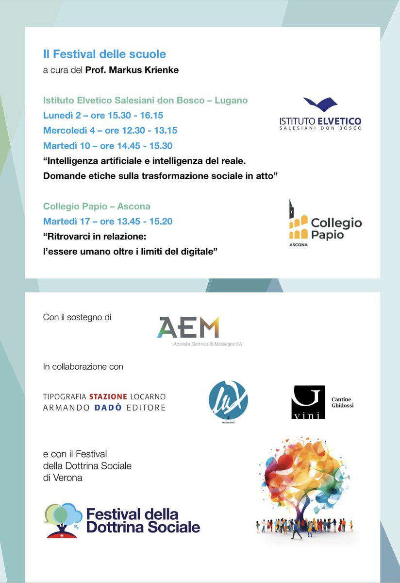 Le nuove tecnologie e i cambiamenti sociali che stiamo vivendo ci invitano a riflettere sul “tempo” come dimensione importante per una vita più consapevole oggi:ecco il V Festival <a href="/DottrinaSociale/">DottrinaSociale.it</a> nella Svizzera italiana, 28 e 30 novembre p.v., organizzato dalla Rete Laudato si’!