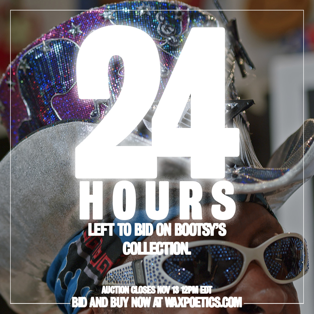 Wax Poetics (@waxpoetics) on Twitter photo 🚨Only 24 hours left to bid and buy legendary items from <a href="/Bootsy_Collins/">Bootsy Collins</a> himself!
Grab pieces like:
🎸 Bootsy's Signed RockBass (2014)
đź§ľ James Brown signed receipt (1970)
🎹 Yamaha DX7 Synth (80s) & more!
Bidding ends Wed, Nov 13 at 12PM EDT. waxpoetics.com/pages/bootsy-c… 🚨Only 24 hours left to bid and buy legendary items from <a href="/Bootsy_Collins/">Bootsy Collins</a> himself!
Grab pieces like:
🎸 Bootsy's Signed RockBass (2014)
đź§ľ James Brown signed receipt (1970)
🎹 Yamaha DX7 Synth (80s) & more!
Bidding ends Wed, Nov 13 at 12PM EDT. waxpoetics.com/pages/bootsy-c…