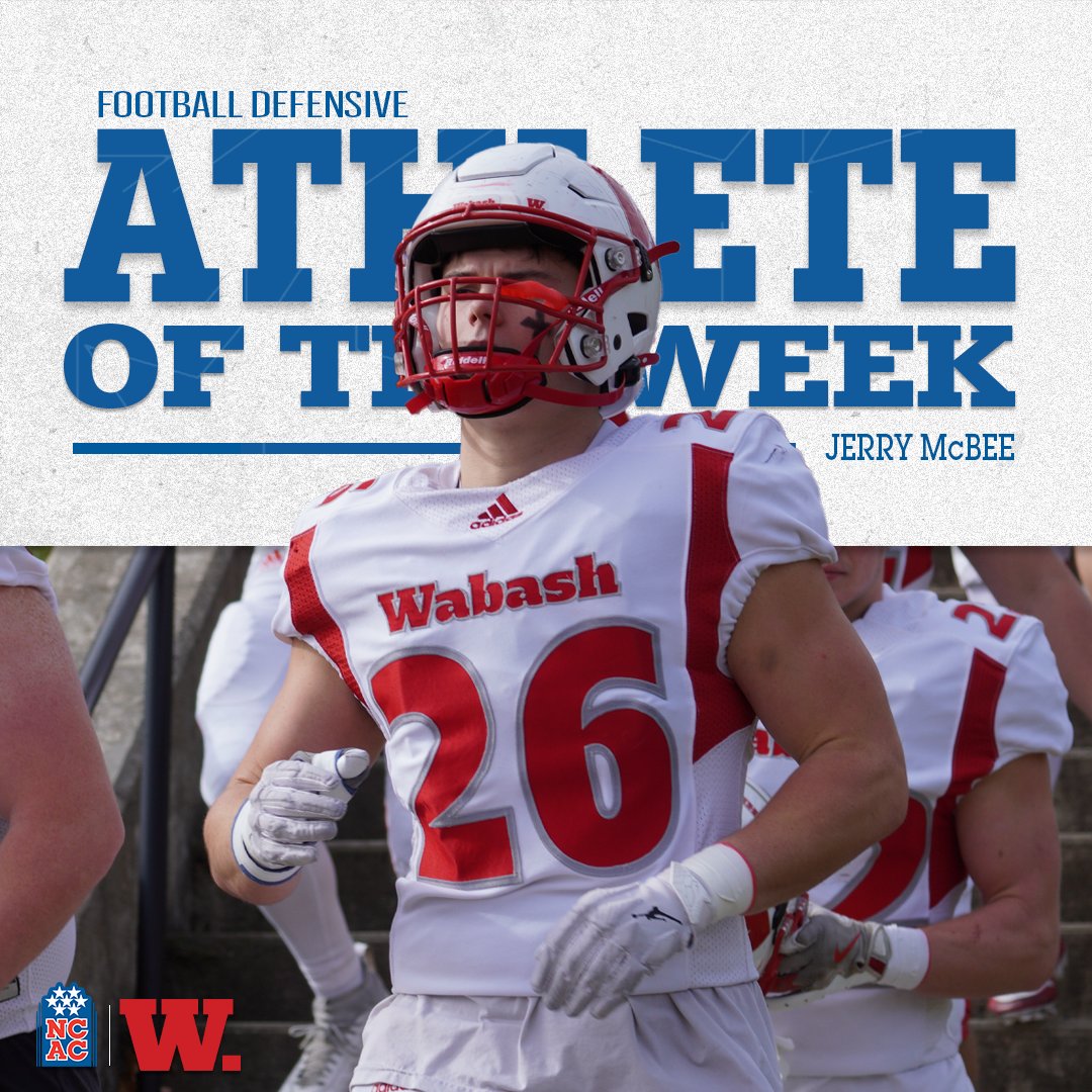 Congratulations to Jerry McBee of <a href="/WabashFB/">Wabash College Football</a> on earning <a href="/NCAC/">NCAC</a> Football Defensive Athlete of the Week honors! #NCACPride

#NCACFamily | #ncacfb

📰 | tinyurl.com/v5aczjjw