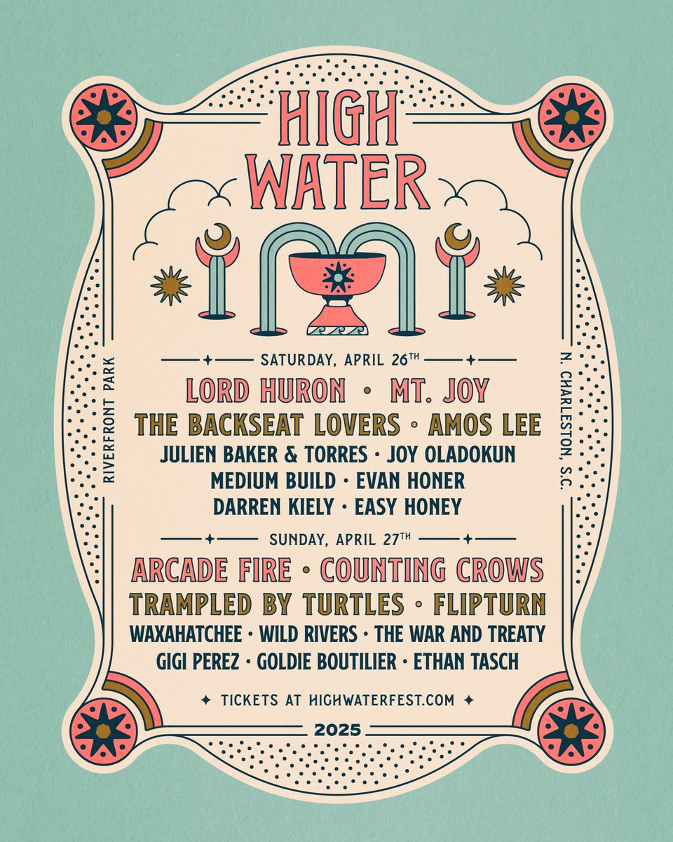highwaterfest's tweet photo. It's time -- the 2025 High Water lineup is here 🎶

Sign up at the link for a presale passcode and guarantee access to 2-Day GA Tickets at the lowest possible price: https://t.co/e5NrLcRYtb

Presale is this Thursday, 11/14 from 10-11am ET. https://t.co/DOoUhJNCXn