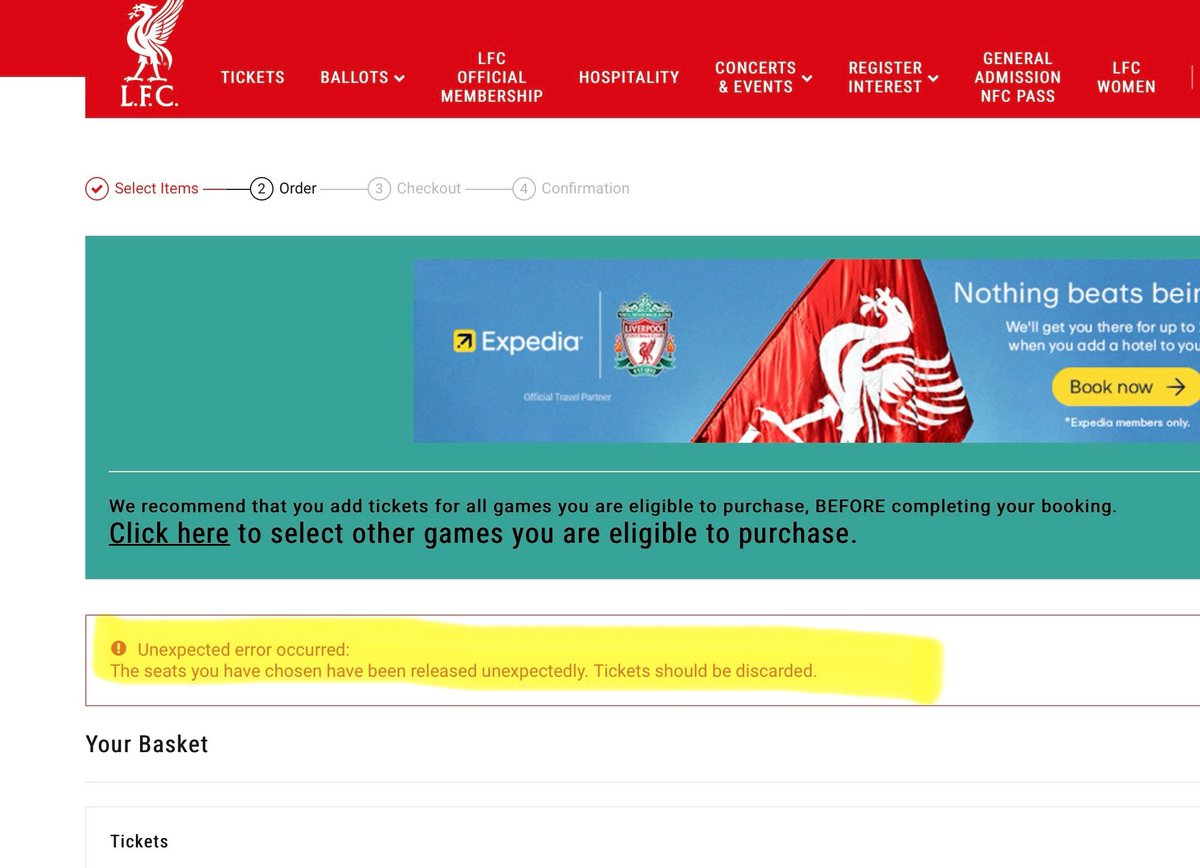 MrSikhMan's tweet photo. @LFCHelp @LFC @spiritofshankly 
Once again an absolute joke of a ticket sale. Waited 2 hrs to get in. Once in, endless 500 internal server errors. After finally choosing my tickets I get told “the tickets you have chosen have unexpectedly been released! Not once but 3 times! https://t.co/WJ0Ek70QzR