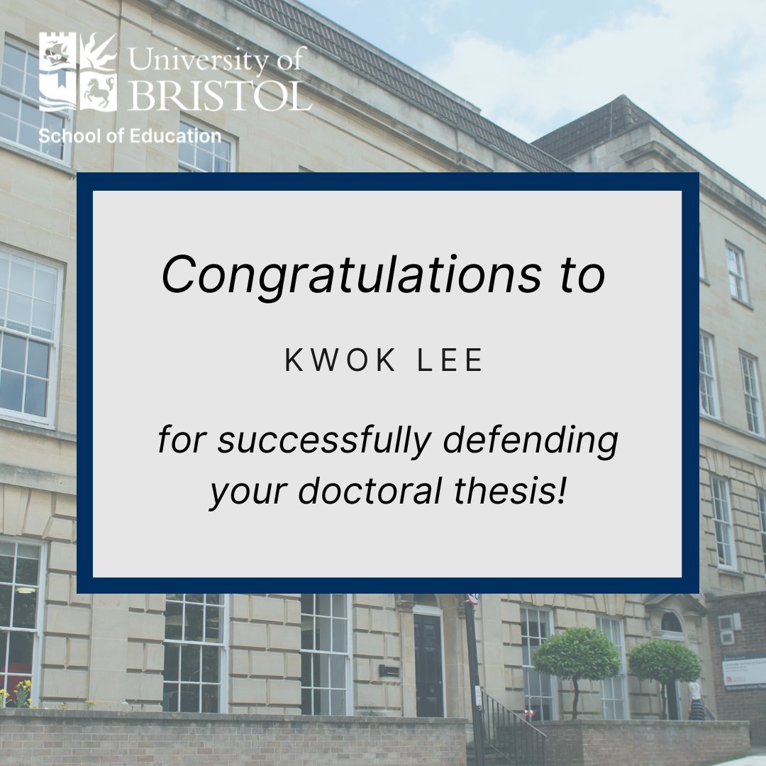 Congratulations to our EdD student Kwok Lee who successfully defended his thesis today, entitled 'The learning experience and self-identity of SSSDP subsidized students in a Hong Kong self-financing higher education institute.'🎉🙌

#Congratulations #Education