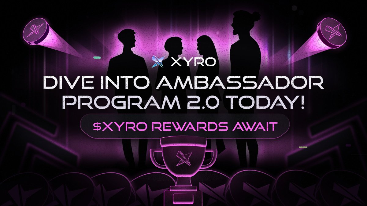 xyro_io's tweet image. Dive Into Ambassador Program 2.0 Today! ⚡️

💠 Gear up for the $XYRO TGE: Engage in tasks that will help develop our platform!

💠 Win Your Share of $50K in $XYRO: The prize pool is ready to be distributed among community members who earn at least one Discord achievement for…