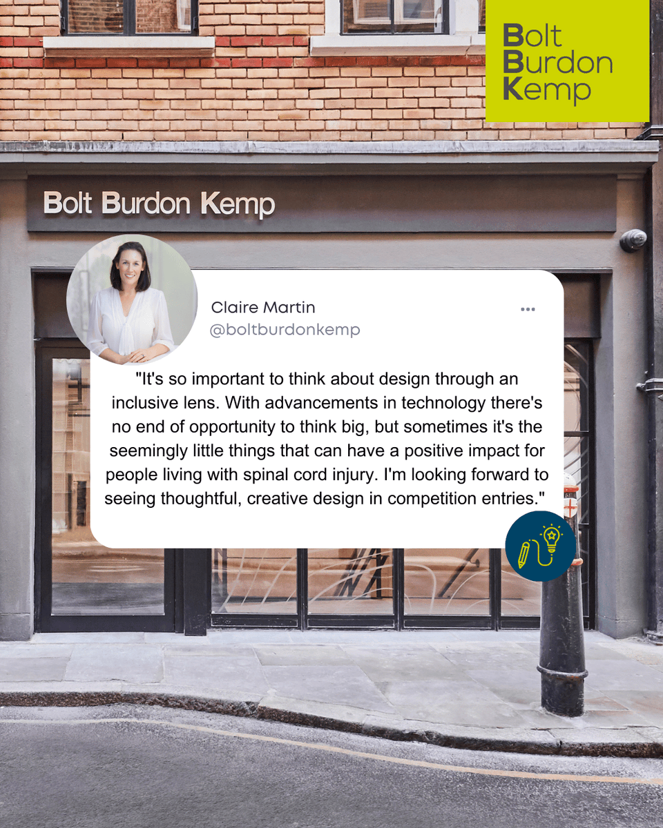 BoltBurdonKemp's tweet photo. Meet @ClaireRMartin, one of our fantastic judges for our #DesigntheChange Competition: https://t.co/SXVmmFLBXp
The competition invites students to invent a product aimed at improving the lives of people with a #spinalcordinjury and to be in with a chance of winning £5,000. https://t.co/3kD32buRQb