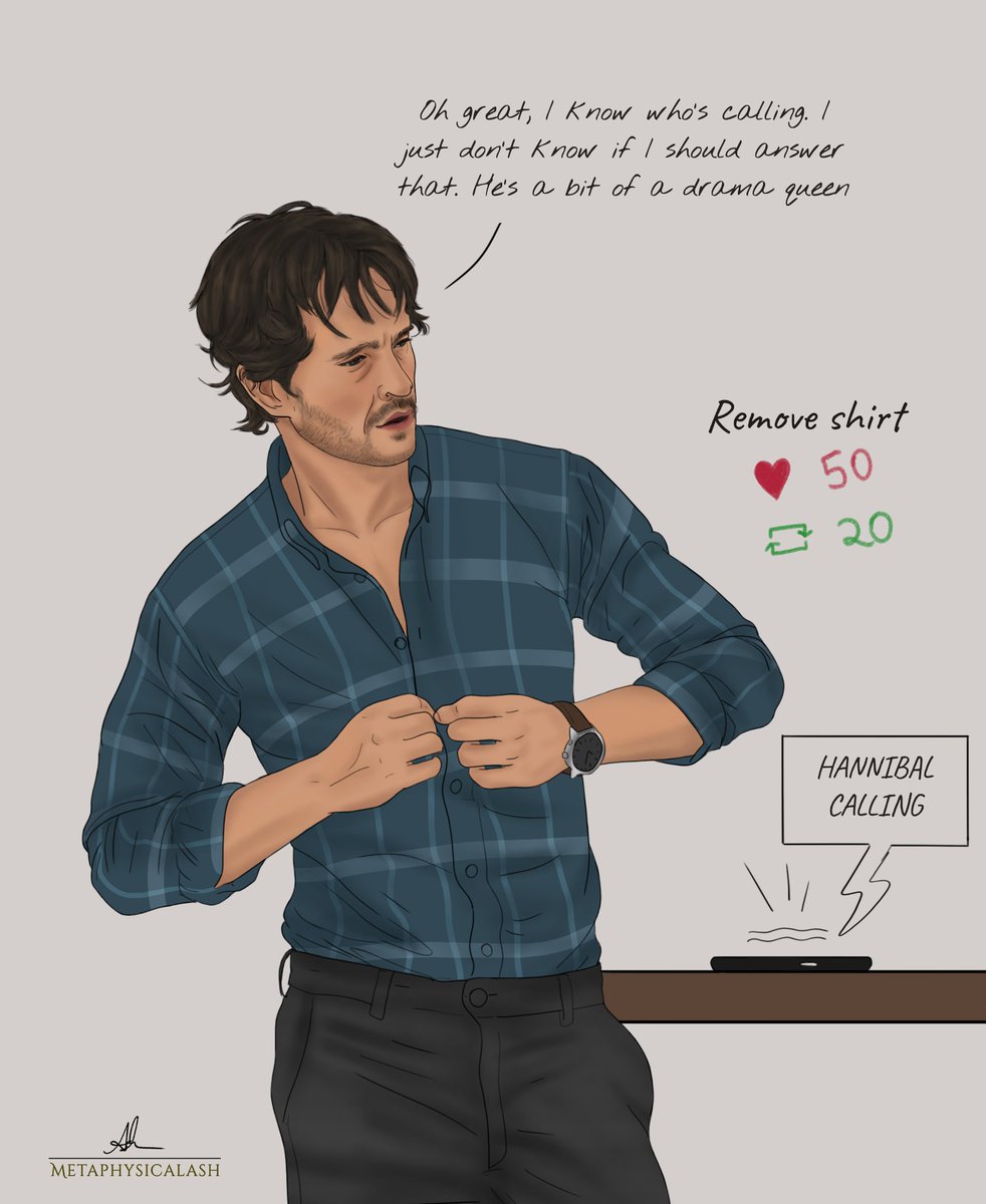 Round 2 of the challenge✨ getting Will's shirt off

Hannibal may or may not have an idea of what's going on (he most definitely does)
#willgraham #hannibal