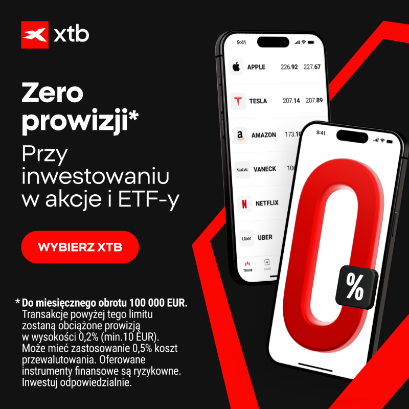 xtbpl's tweet photo. Ile wynosi prowizja? Okrągłe ZERO! Tyle zapłacisz, jeśli zdecydujesz się inwestować w akcje i fundusze ETF w XTB 📊💵📲