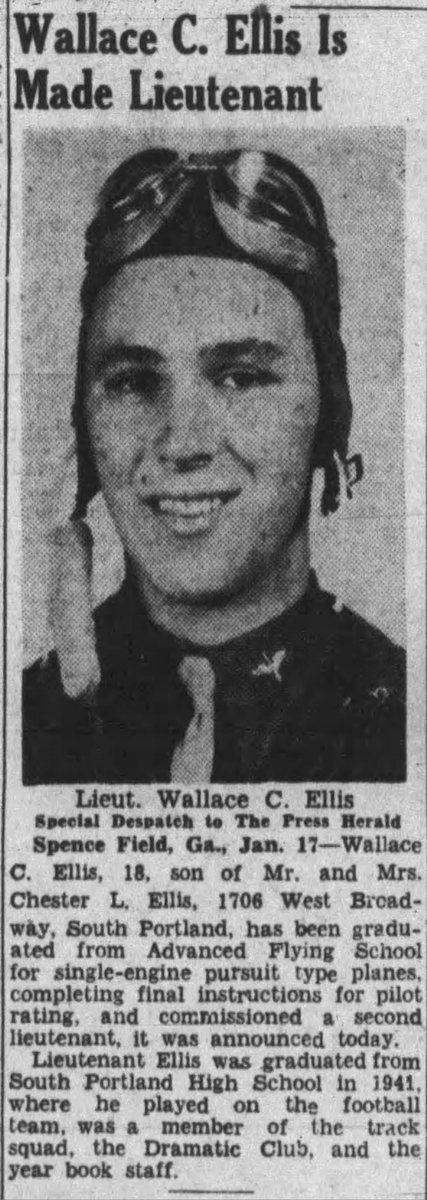 WW2Researcher's tweet image. 2nd Lieutenant Wallace C. Ellis, of South Portland, Maine, and the 12th Photographic Group, was downed over Corsica on November 12, 1943, 81 years ago today. @WW2Researcher @AFmuseum @mainehistory