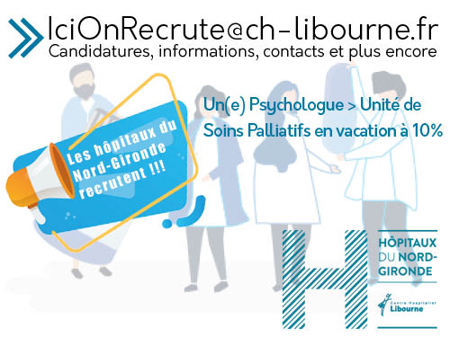 CH Libourne (@ch_libourne) on Twitter photo 📢 #Recrutement Nous recherchons un(e) Psychologue pour rejoindre notre Unité de Soins Palliatifs (vacation à 10%)
👉 ch-libourne.fr/le-chl-recrute…
#Psychologue #SoinsPalliatifs #Emploi @ville_libourne <a href="/lacali_agglo/">La Cali - Communauté d'agglomération du libournais</a> 📢 #Recrutement Nous recherchons un(e) Psychologue pour rejoindre notre Unité de Soins Palliatifs (vacation à 10%)
👉 ch-libourne.fr/le-chl-recrute…
#Psychologue #SoinsPalliatifs #Emploi @ville_libourne <a href="/lacali_agglo/">La Cali - Communauté d'agglomération du libournais</a>
