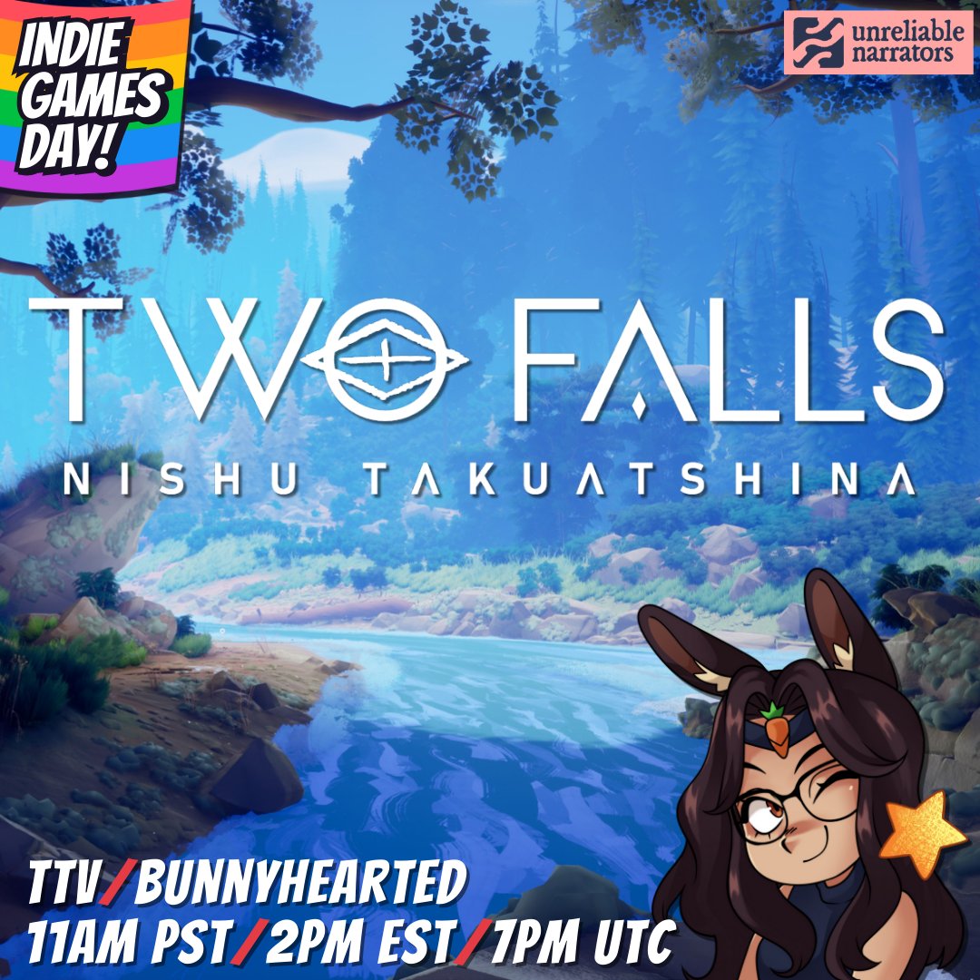 It's Indie Games Day!

Today (in ~3hrs) we're talking a look at Two Falls (Nishu Takuatshina / @TwoFalls ) - which explores colonization of 17th century canada through two contrasting perspectives.

I'm very curious to try this one (and ty devs for the review key! 💕) #playindie