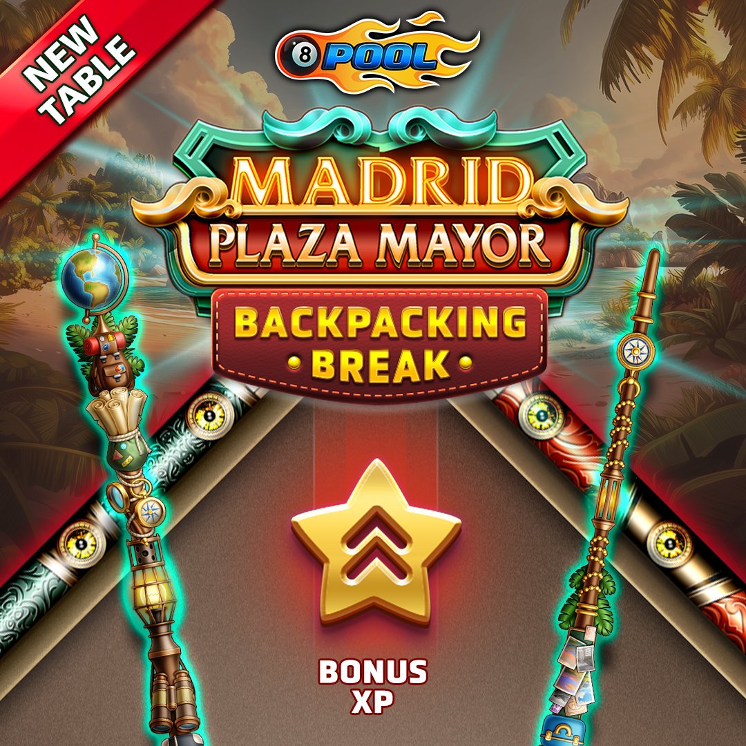 8ballpool's tweet image. Make some #BackpackingBreak memories on the NEW #MadridPlazaMayor table! 🎱 🇪🇸

⭐ Win bonus XP
🎁 Unlock/upgrade a new Cue
🗓️ Tables rotate every 48 hours

More Info » mcgam.es/k2z5v4

#8BallPool