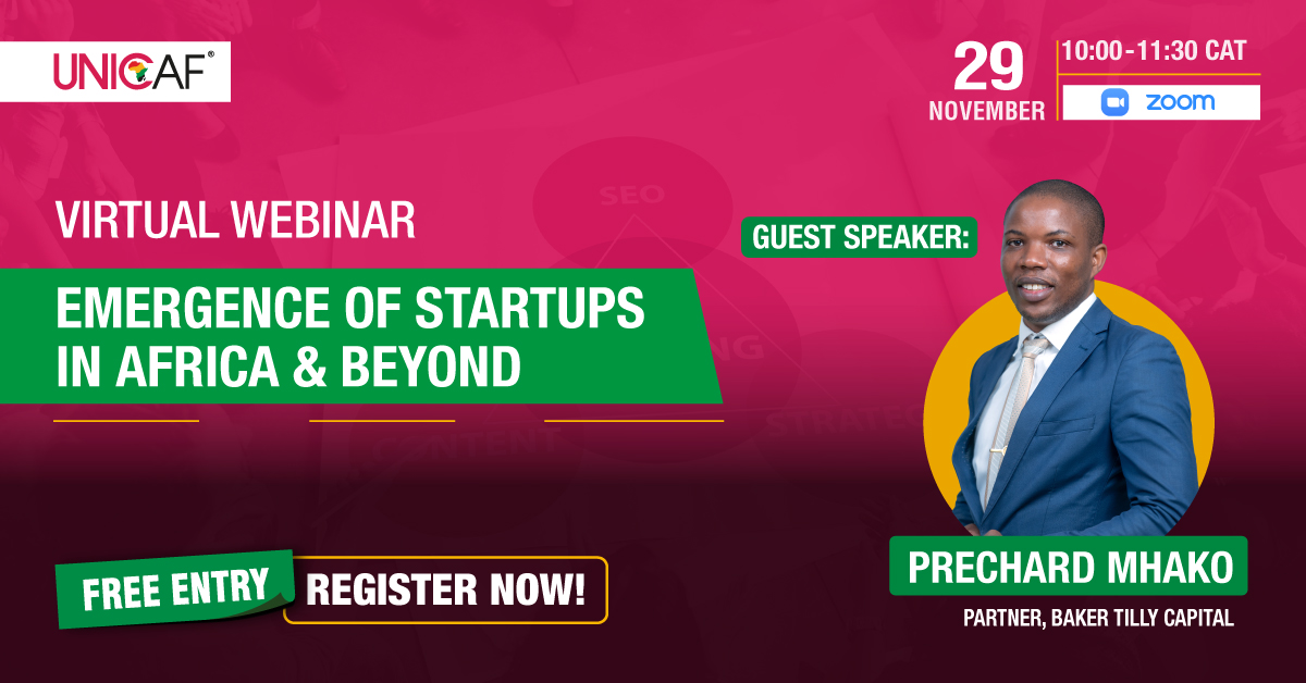 UNICAForg's tweet photo. ๐ Unicaf's Webinar: Startups in Africa & Beyond ๐
Join us on Nov 29 with expert Prechard Mhako for insights into Africaโs dynamic startup scene!
Register now ๐https://t.co/mKcBhoDL2i
.
.
.
#africastartups #unicafwebinar #entrepreneurshipinsights https://t.co/jf01AYRMts