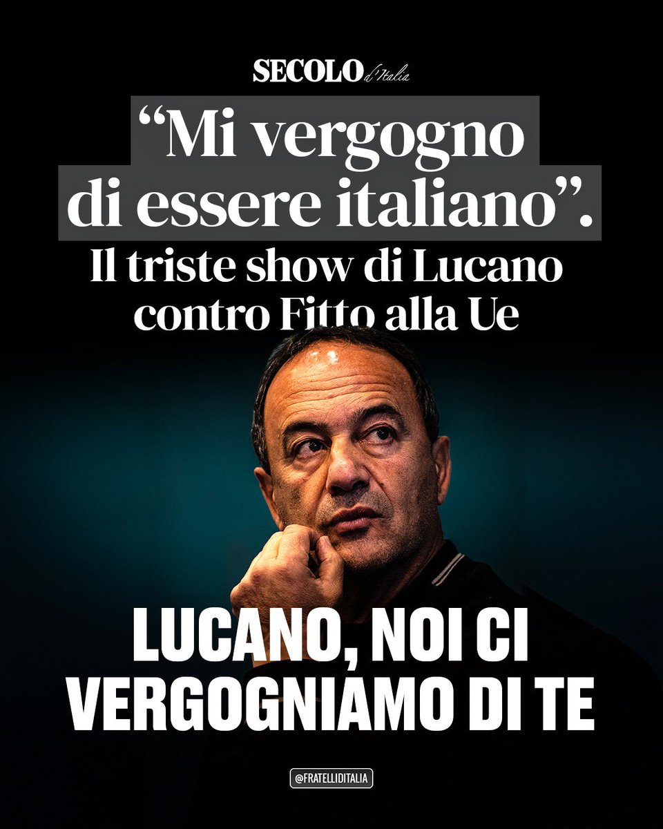 FratellidItalia's tweet image. Gli attacchi scomposti di Lucano, condannato per illeciti, errori e sprechi commessi ai danni dello Stato, rivolti al Commissario italiano Raffaele Fitto ci ricordano che noi stiamo dalla parte giusta: contro il business dell’accoglienza che lucra sulla pelle degli immigrati.