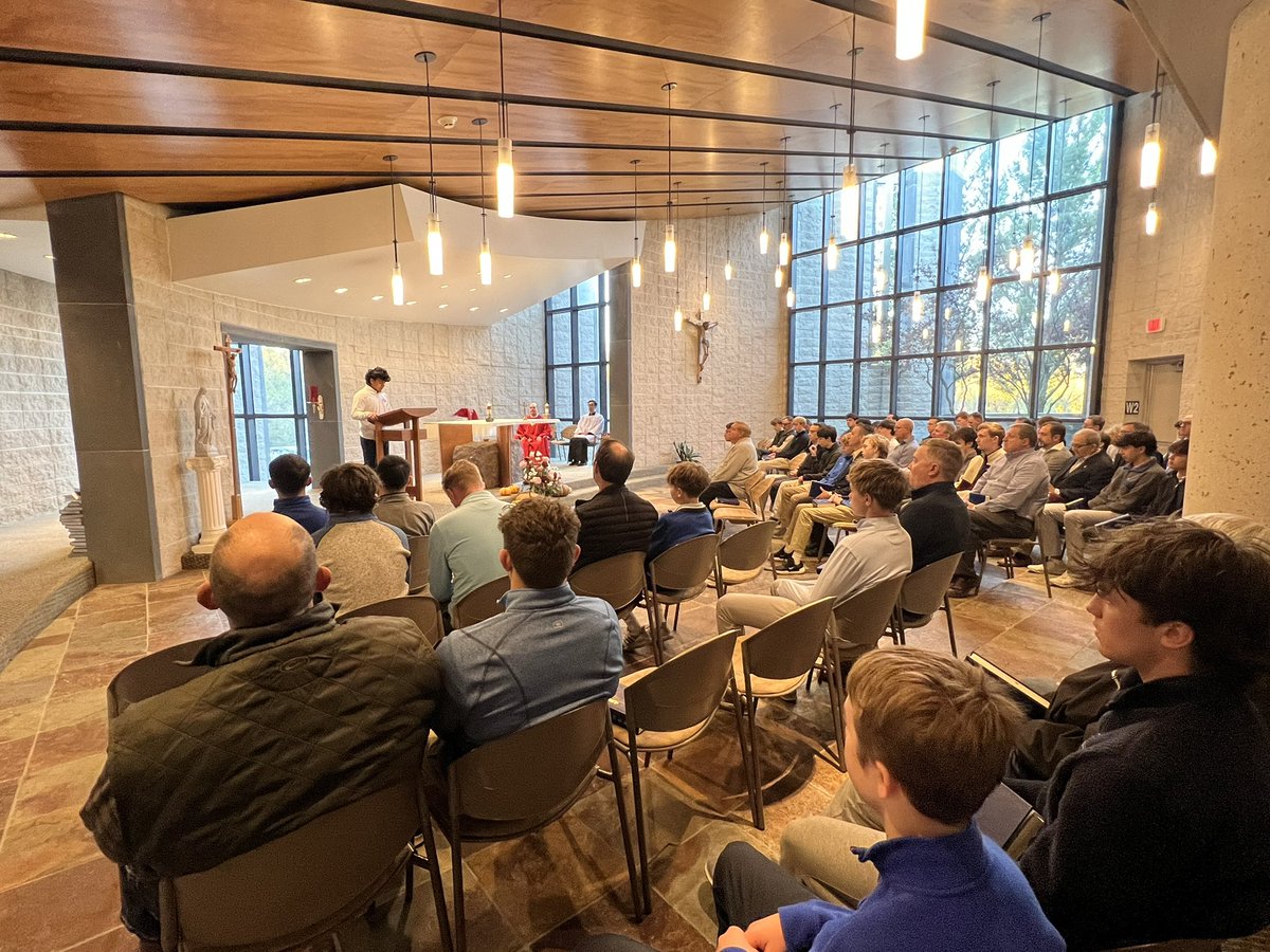 Great start to the day for many fathers and sons. Thanks for joining us! #AMDG