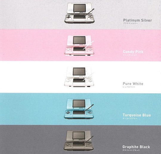 3CC0__'s tweet photo. DS Colors from the Nintendo New Summer Line-up Catalog (2005) https://t.co/X6lGg7IeCy