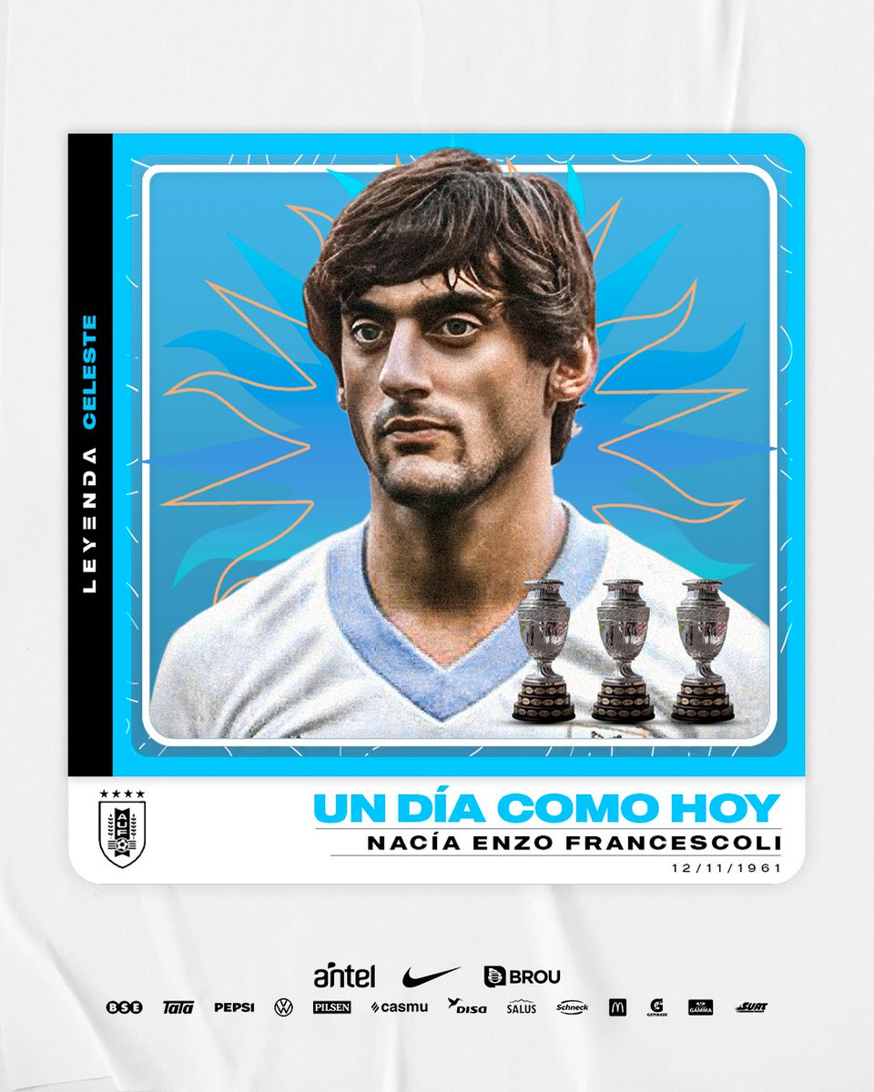 Uruguay's tweet image. 🔙 𝙐𝙉 𝘿𝙄́𝘼 𝘾𝙊𝙈𝙊 𝙃𝙊𝙔...

Nacía un ídolo de muchos, 𝐸𝑙 𝑃𝑟𝑖𝑛𝑐𝑖𝑝𝑒, Campeón de América en 1983, 1987 y 1995: Enzo Francescoli.

📲 auf.org.uy/enzo-francesco…

#LeyendaCeleste