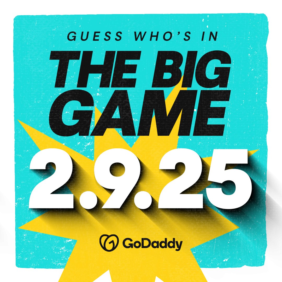 GregEf's tweet photo. The secret is finally out: @GoDaddy is going back to the big game!

https://t.co/7QvThIFzH6

#advertising #generativeAI #AI #tech #marketing #pr #thebiggame https://t.co/6qjnOZUiXD