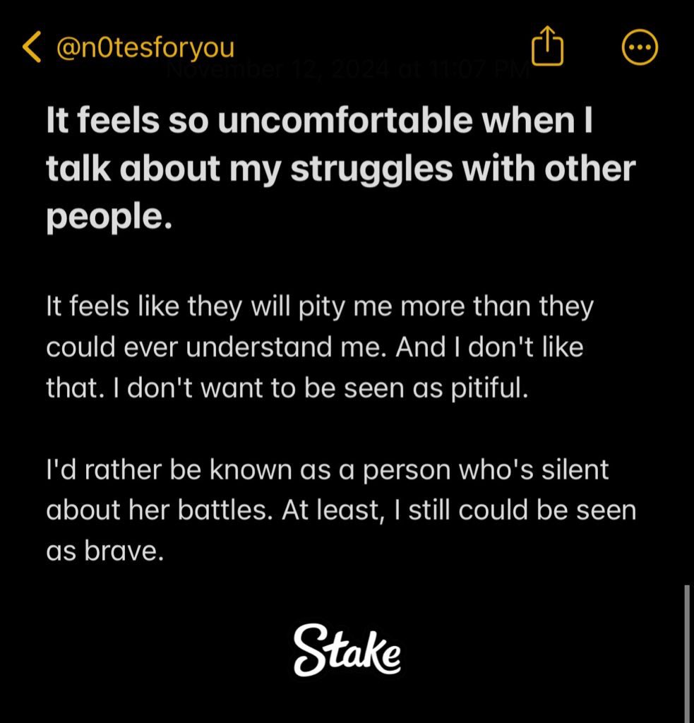 n0tesforyou's tweet image. 📝 “It feels so uncomfortable when I talk about my struggles with other people.”