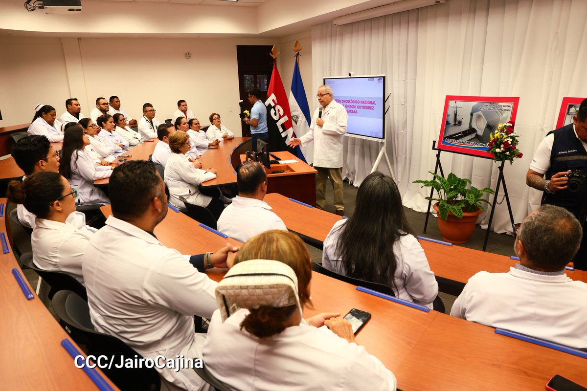 ElCuerv0Nica's tweet photo. 2/ 🏥 Las dimensiones y servicios del Centro Nacional Oncológico en #Nicaragua son comparables a los de los principales centros oncológicos de #Europa y #EEUU. Sin embargo, en estos lugares, los tratamientos pueden costar miles de dólares, incluso en hospitales subvencionados. #PLOMO19