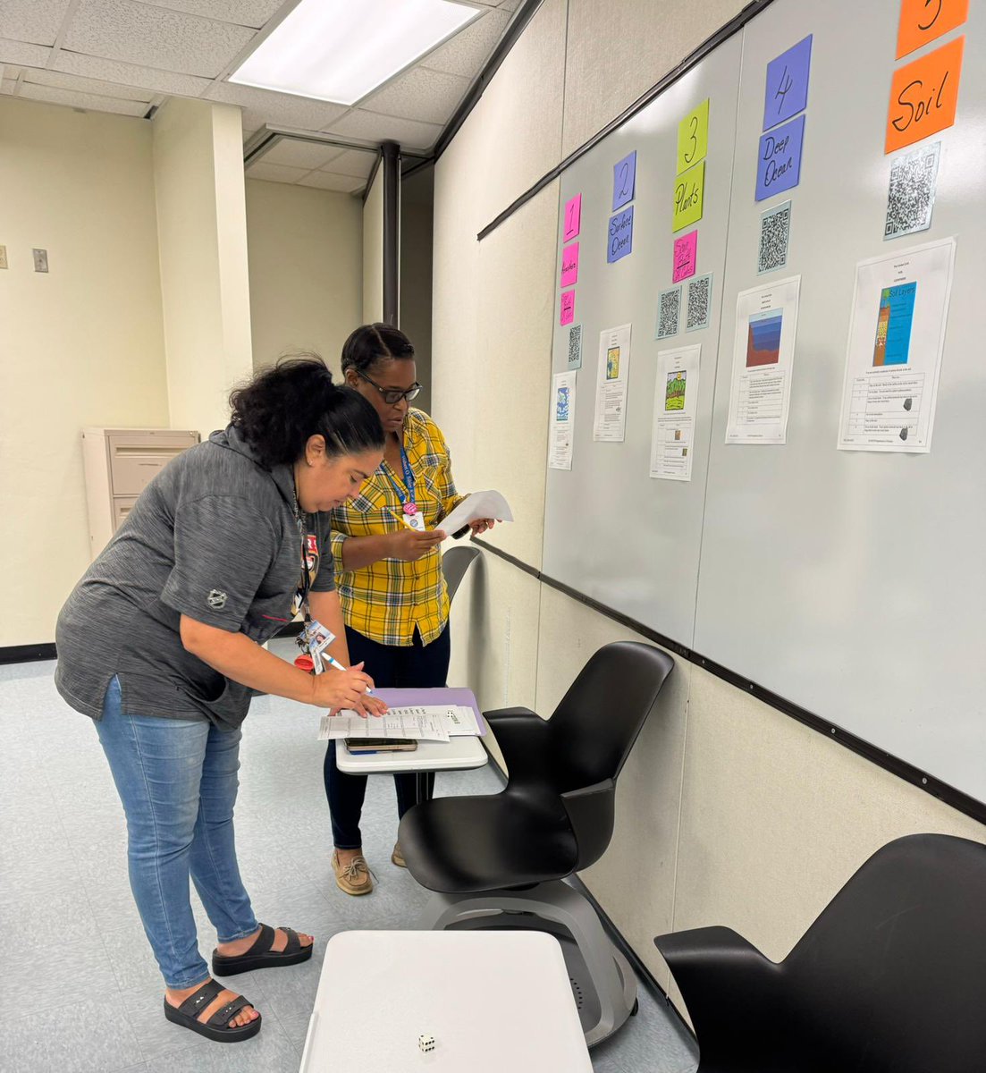 MDCPSSci's tweet photo. Our middle school science 𧬠teachers @MDCPSNorth ICADS are interacting with our Carbon Cycle Stations while discussing learning styles.
#EnhancingK12ScienceMDCPS
@AileenVega123 @WendyForteza @DaneMDCPS @NestorEMarcia @MDCPSSTEAM @MDCPSAcademics @LulyTeach123 @Rivera9628 https://t.co/1RpxtVx0cW