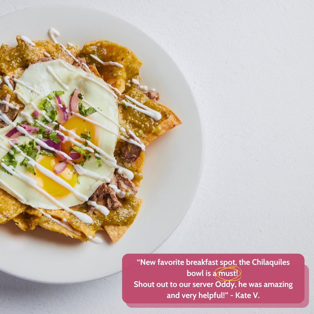 BrokenYolkCafe's tweet photo. Thanks Kate! #TestimonialTuesday
Have you tried our guest-favorite Chilaquiles Bowl? Let us know in the comments 💘 https://t.co/nWa2RYNSFA