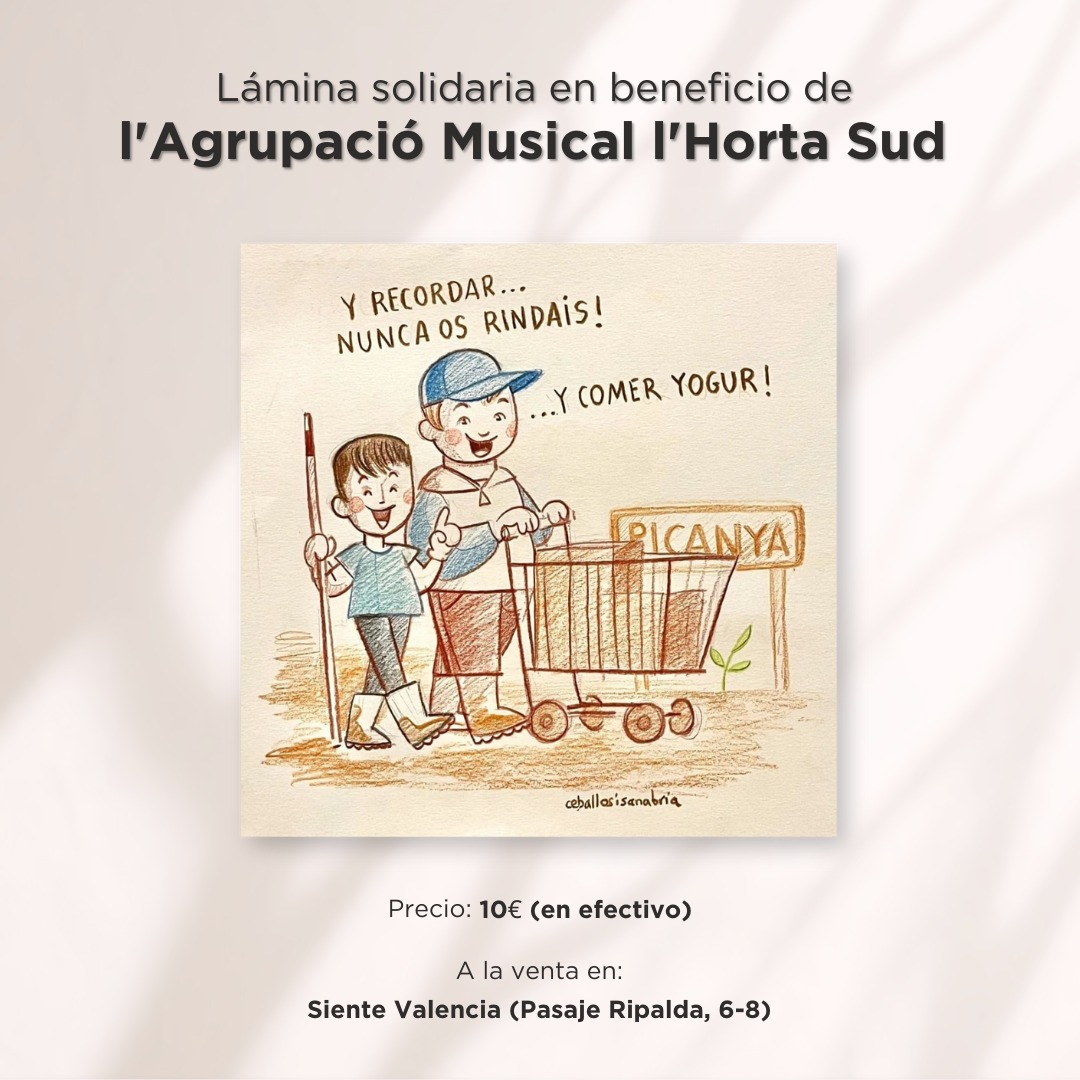 La nostra banda de música ha patit els efectes de la DANA, i per a ajudar-los hem posat a la venda a un preu de 10€ esta lámina dissenyada per Ceballos&amp;Sanabria. Tot el que recaptem serà destinat intrgrament a la compra i reparació d'instruments. N'eixirem! #danadevalencia