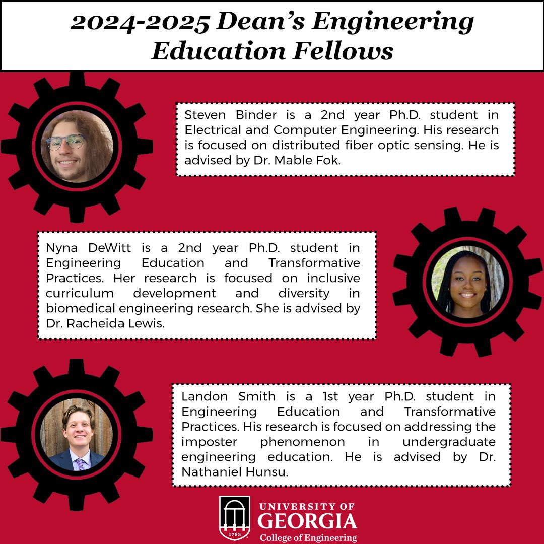 Congratulations to our 2024-25 Dean’s Engineering Fellows! This competitive, year-long fellowship fully funds technical engineering grad students to engage in education, involving research with faculty and a term as an instructor of record.