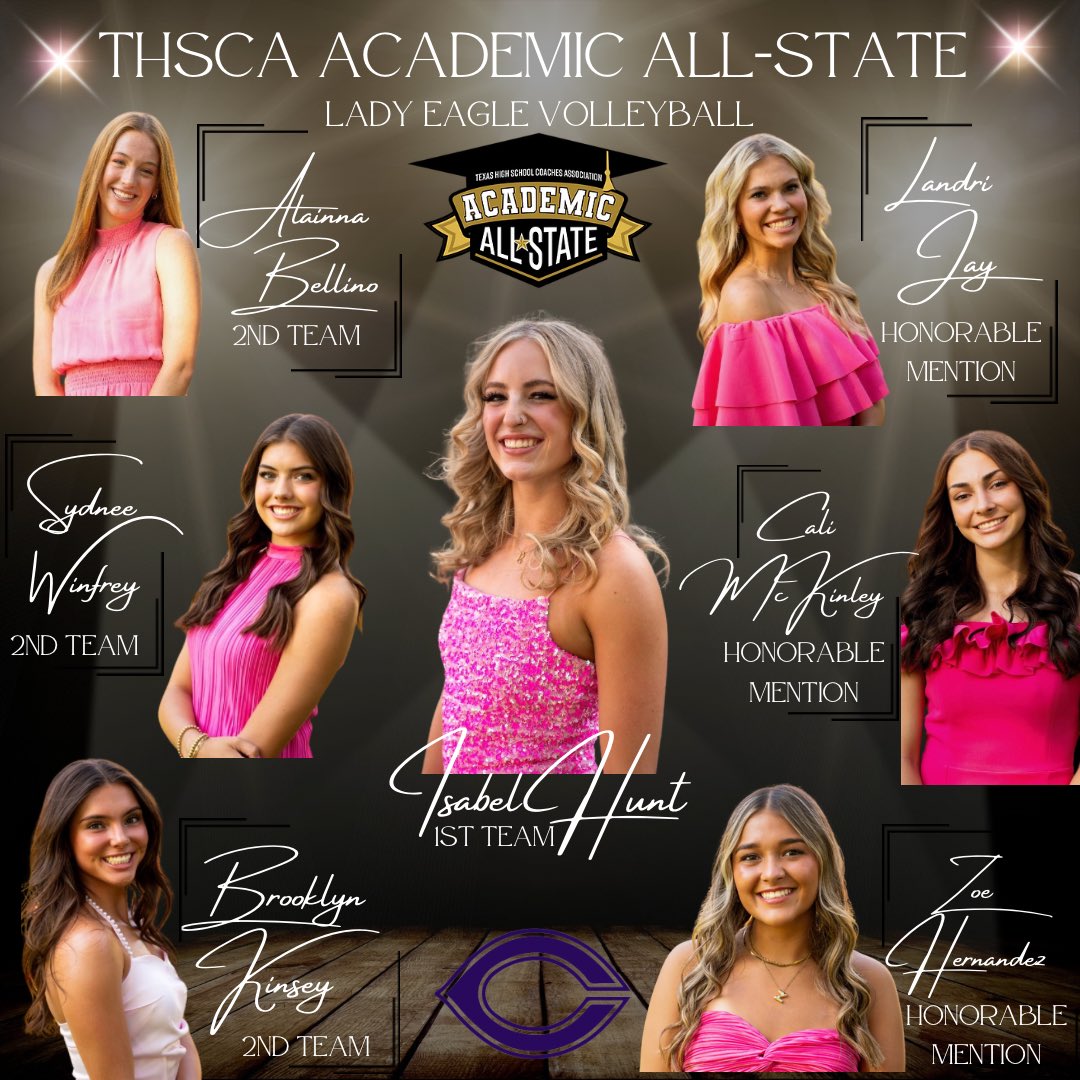 Canyon HS Volleyball (@canyonhsvb) on Twitter photo Texas High School Coaching Association Academic All-State🤩
These outstanding STUDENT-athletes shine with top-tier GPA, class rank, and ACT/SAT scores. Their dedication and hard work set the standard for success!
Congratulations Lady Eagles!
<a href="/canyon_hs/">Canyon High School</a> <a href="/CanyonAthDept/">CanyonISDAthletics</a> <a href="/CanyonISD/">Canyon ISD</a> Texas High School Coaching Association Academic All-State🤩
These outstanding STUDENT-athletes shine with top-tier GPA, class rank, and ACT/SAT scores. Their dedication and hard work set the standard for success!
Congratulations Lady Eagles!
<a href="/canyon_hs/">Canyon High School</a> <a href="/CanyonAthDept/">CanyonISDAthletics</a> <a href="/CanyonISD/">Canyon ISD</a>