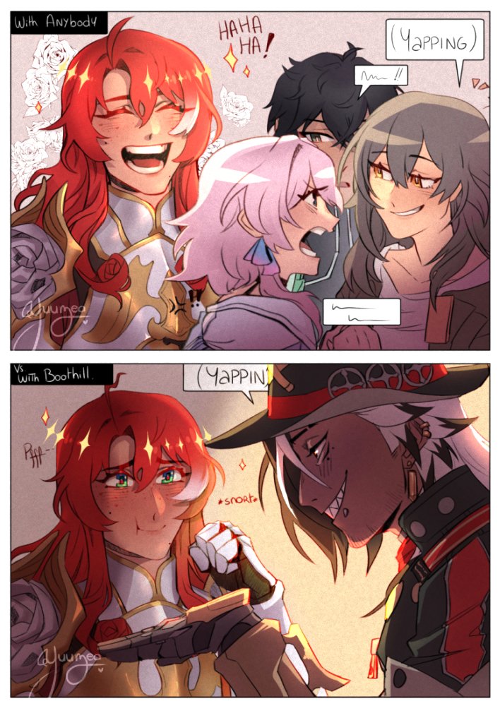 Yuuzeart's tweet photo. People tend to laugh harder around their crush
To Boothill's demise, Argenti's genuine laughter is punctuated by the cutest snorts
#Argenthill https://t.co/kfKsWy6sNB