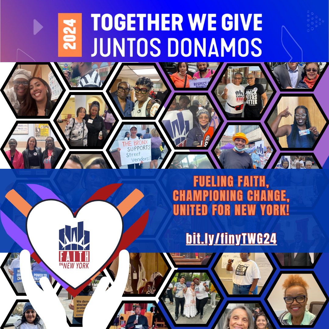 FaithinNewYork's tweet image. 2024 Together We Give: Every dollar raised until #GivingTuesday supports #FINY programs like in Restorative Justice, Civic Engagement, Immigrant Rights, &amp;amp; Leadership Development. 👉Give Today: bit.ly/finyTWG24  &amp;amp; 👉 Share Your Why: Use #TogetherWeGive and tag us!