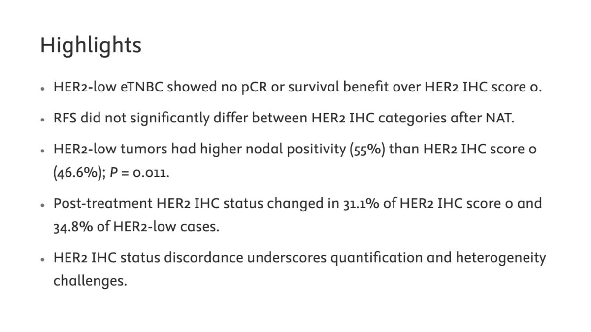 DFCI_BreastOnc's tweet photo. Check out this new study published in @ESMO_Open looking at clinical outcomes of early stage #TripleNegativeBreastCancer after neoadjuvant chemotherapy according to #HER2low status☆ 
🔓https://t.co/qdZkuU1DnB
✍️@PTarantinoMD @EMittendorfMD @TariKingMD @stolaney1 @NabihahTayob @nlinmd #AnaGarridoCastro #BreastCancer