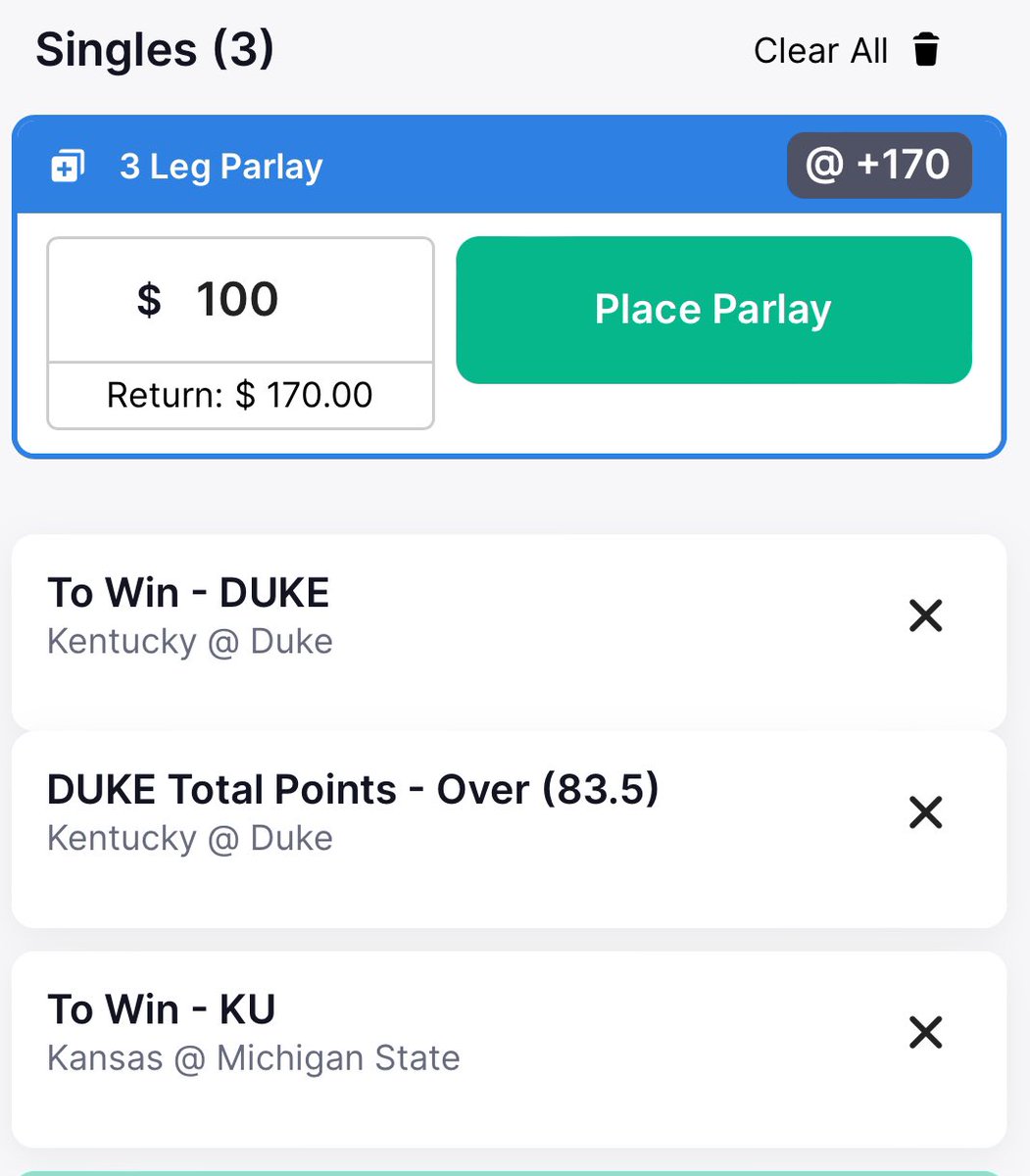TJAIGAMBLES's tweet photo. Loving this +170 odd parlay‼️

Let’s ride… https://t.co/JDR3rQU1Yr