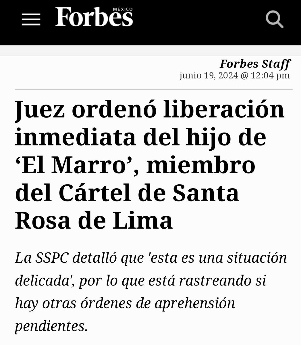 Por cierto, el juez que liberó al hijo de "El Marro" es de #Querétaro 

Para que se vayan dando una idea de quien manda en ese estado y porque pasó lo que pasó en el Bar Los Cantaritos.