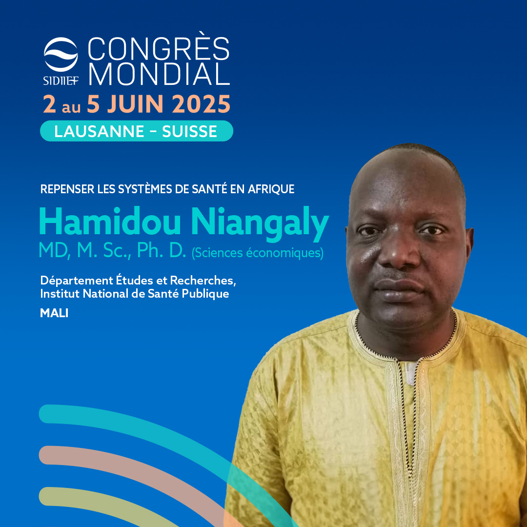 📣Conférencier annoncé #CongresSIDIIEF  
Hamidou Niangaly , médecin et économiste du #Mali, partagera avec nous ses analyses et réflexions concernant le futur de la #santé en #Afrique, à l'horizon 2030 des Objectifs de Développement Durable #ODD.

congres.sidiief.org