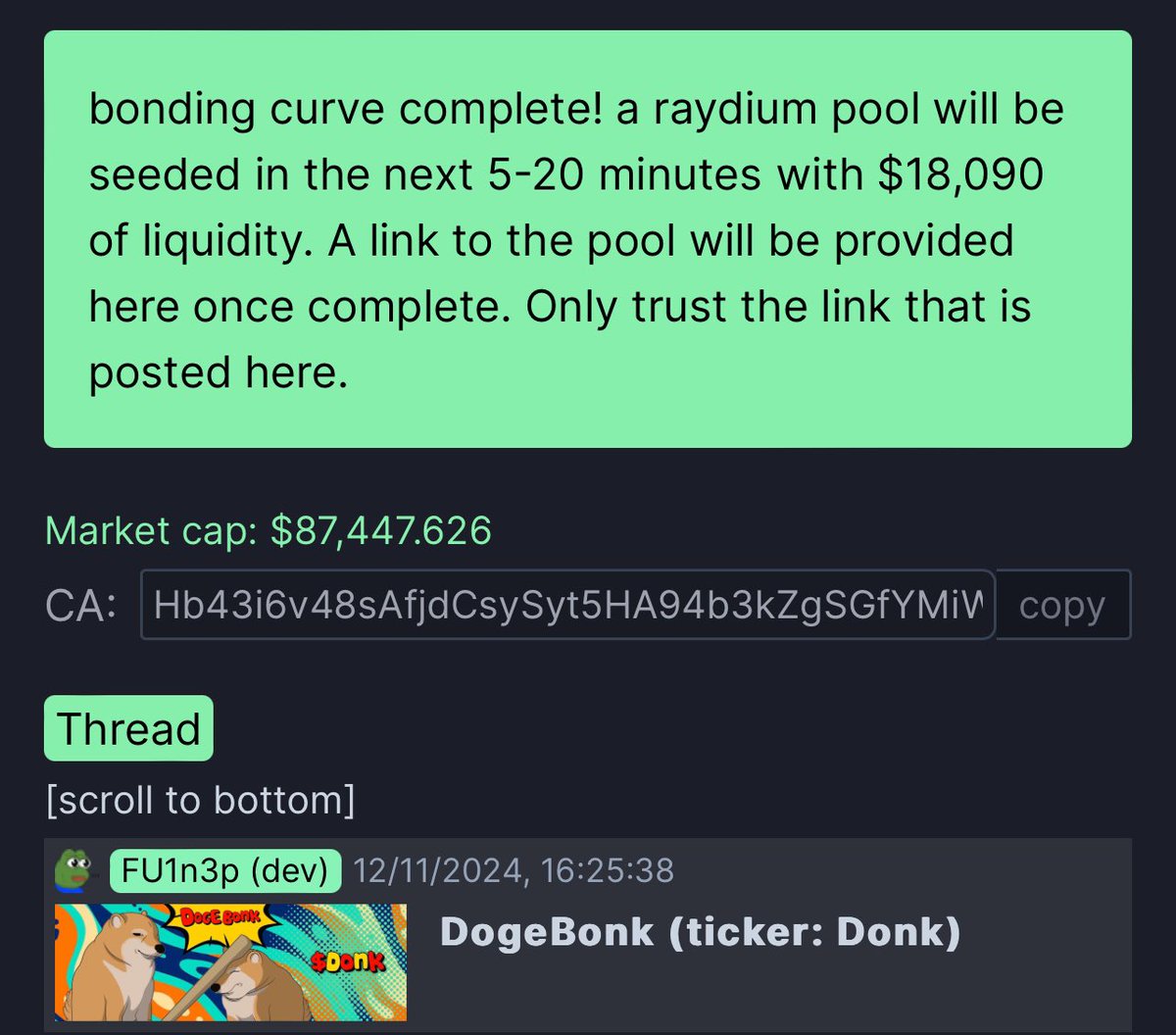 DogeBonkSol's tweet photo. See you on Ray $DONK 🐶🏏 https://t.co/MB3O453TOt