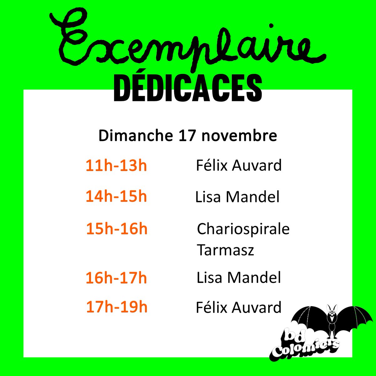 Exemplaire (@exemplaire_ed) on Twitter photo Rendez-vous ce week-end à <a href="/bdcolomiers/">bdcolomiers</a> ! Nous aurons un stand avec plusieurs auteurs·ices en dédicace, nos BD et même des goodies ! Rendez-vous ce week-end à <a href="/bdcolomiers/">bdcolomiers</a> ! Nous aurons un stand avec plusieurs auteurs·ices en dédicace, nos BD et même des goodies !