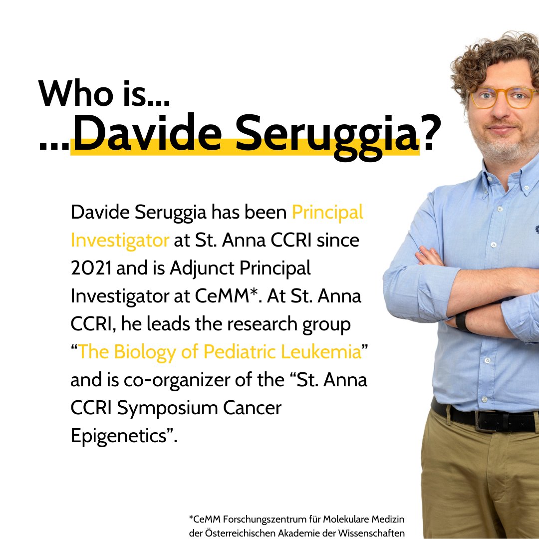 StAnna_CCRI's tweet photo. ✨Do you know @DSeruggia ? With his team he studies the epigenetic factors to understand how pediatric leukemia develops and to find new targets of therapy. He is also co-organizer of the upcoming St. Anna CCRI Symposium Cancer Epigenetics in 01/2025 >>> https://t.co/Vtg1Pwxr4w https://t.co/6AT7VgzkCf