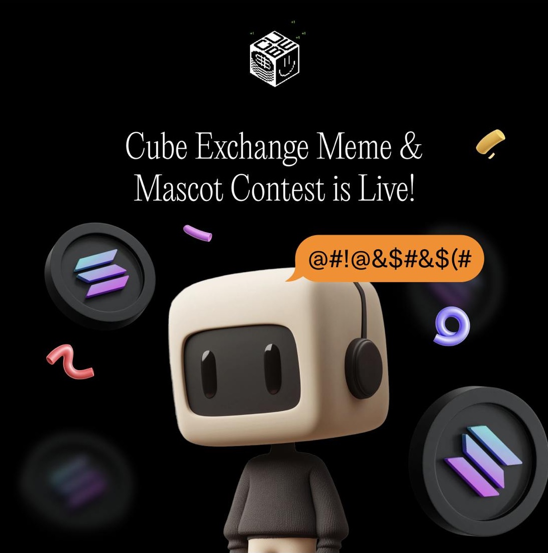 cubexch's tweet photo. 🎉 Cube Exchange Meme &amp; Mascot Contest is Live! 🎉

Want to help Cube Exchange go viral?

We're inviting all creators and meme wizards to bring Cube to life with original memes and mascot ideas that embody our spirit.

Get creative and win big! 👇 https://t.co/BHpLI41CZd