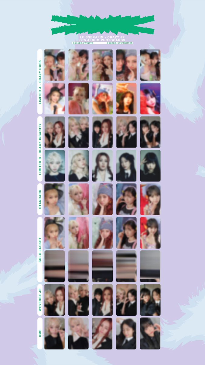 121124 - LE SSERAFIM - Crazy JP OT5 album photocard template