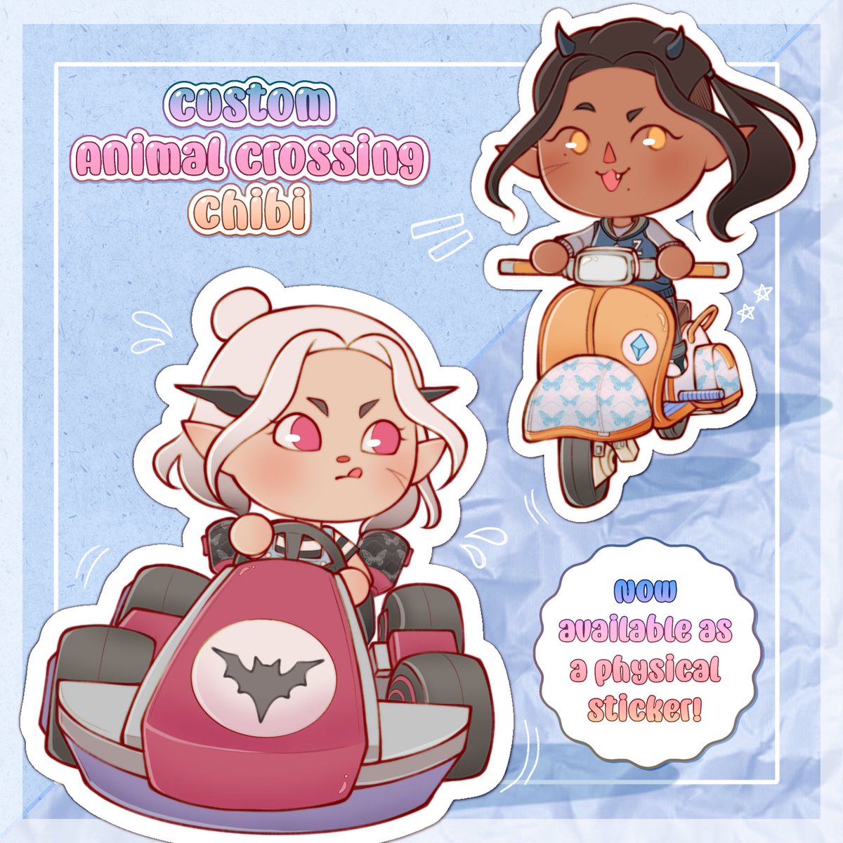 CousinMothman's tweet photo. Exciting news!! I'm going to have these two chibi types available on my Ko/fi! I'll have these slots available at all times (hopefully)💘

These guys will also be available as physical stickers for any of you collectors out there!👀 https://t.co/FFHYBhmoJW